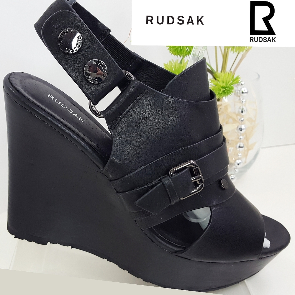 Rudsak🌠Black Wedge Sandals for Women